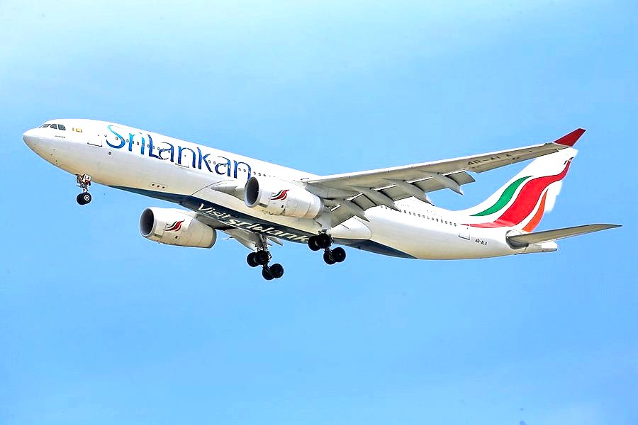 A SriLankan Airlines aircraft in flight